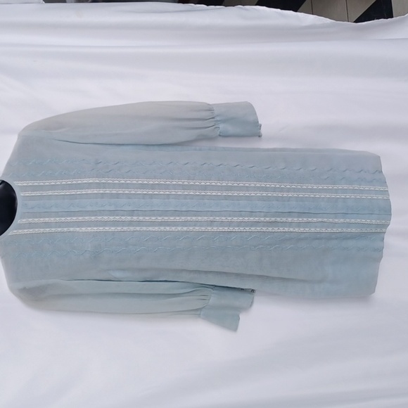 Vintage Maggi Stover 1950's Embroidered Dress Size S, Semisheer, 17" PTP, 35" lg - Picture 1 of 8